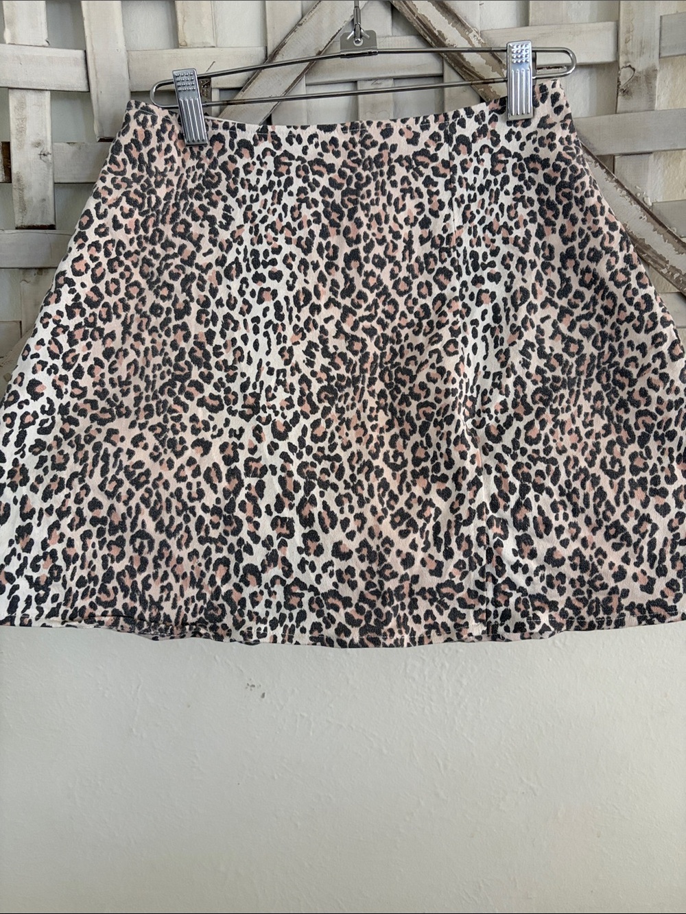 Vici Leopard Print A-Line Mini Skirt - Beige, Black, Brown